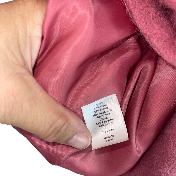 Talbots Womens Coat Size Large Pink Pockets Lined Back Vent Casual Wool - Picture 6 of 8